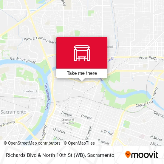 Mapa de Richards Blvd & North 10th St (WB)