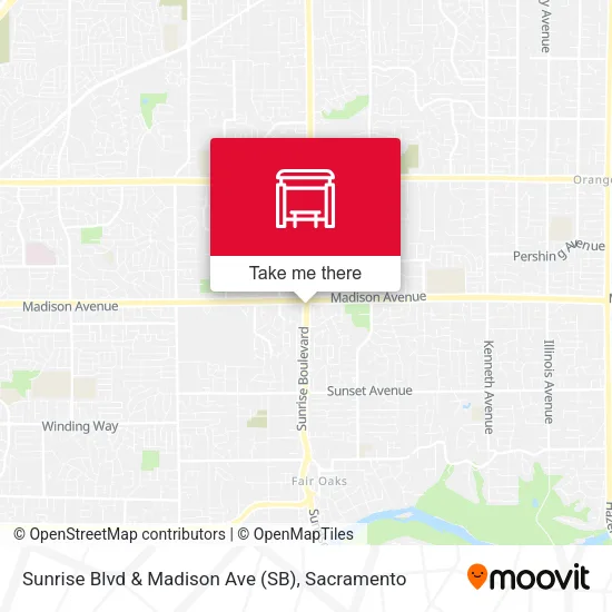 Mapa de Sunrise Blvd & Madison Ave (SB)