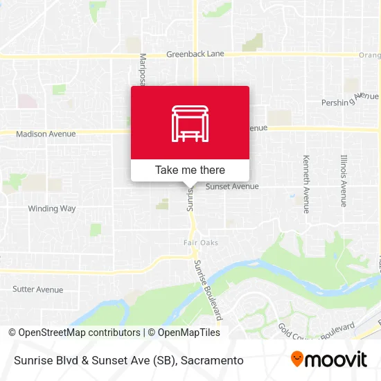 Sunrise Blvd & Sunset Ave (SB) map