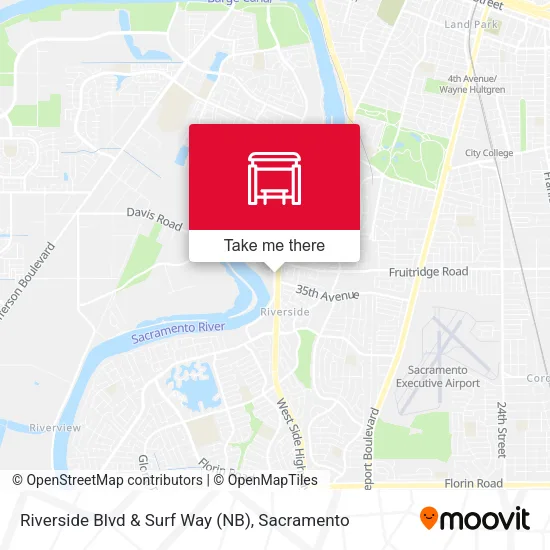 Riverside Blvd & Surf Way (NB) map