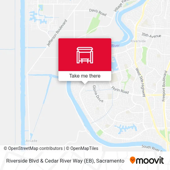 Mapa de Riverside Blvd & Cedar River Way (EB)