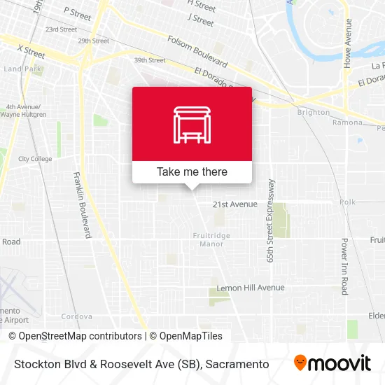 Mapa de Stockton Blvd & Roosevelt Ave (SB)
