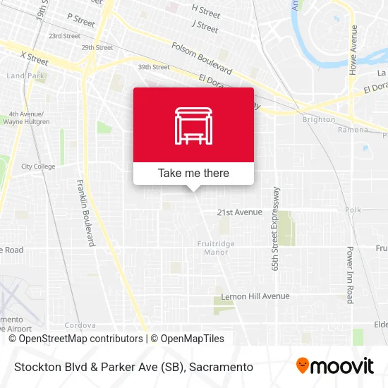 Mapa de Stockton Blvd & Parker Ave (SB)