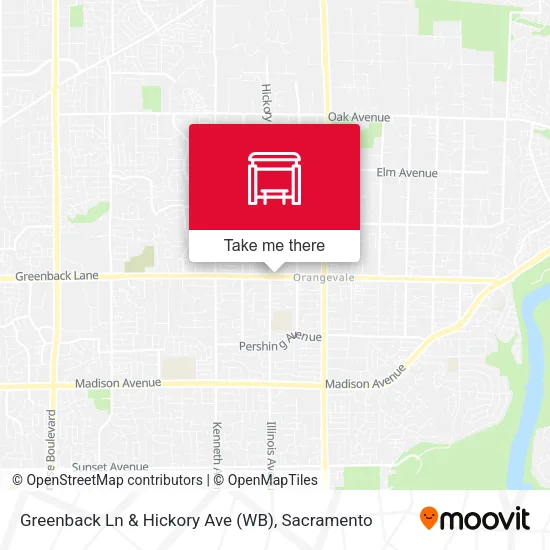 Mapa de Greenback Ln & Hickory Ave (WB)