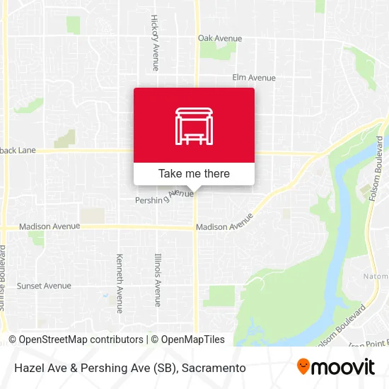 Hazel Ave & Pershing Ave (SB) map