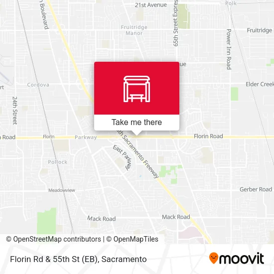 Mapa de Florin Rd & 55th St (EB)