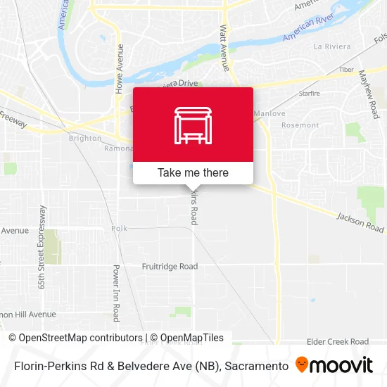 Florin-Perkins Rd & Belvedere Ave (NB) map