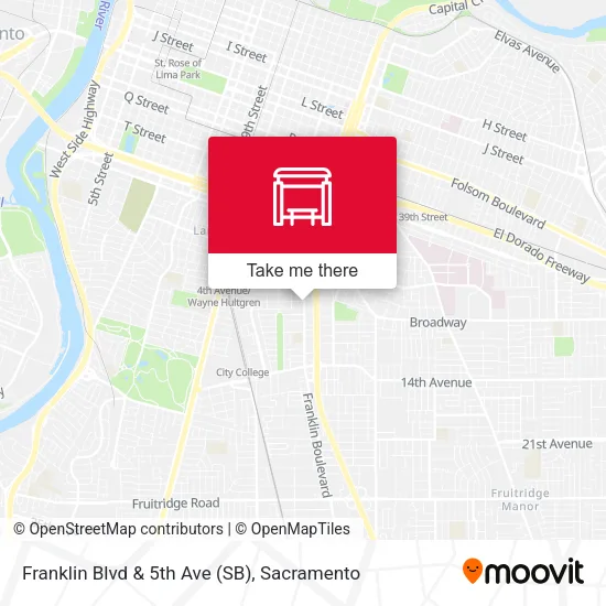 Mapa de Franklin Blvd & 5th Ave (SB)