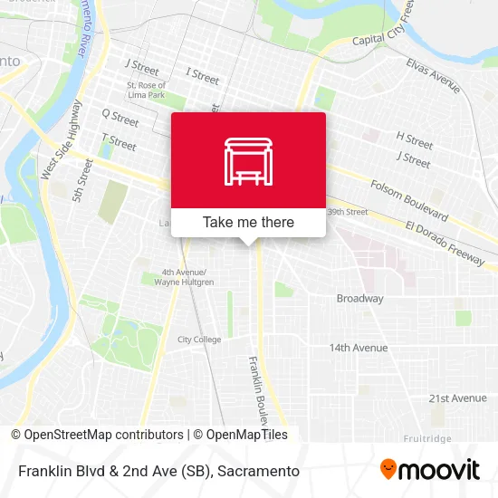 Franklin Blvd & 2nd Ave (SB) map