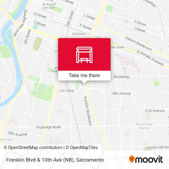 Franklin Blvd & 10th Ave (NB) map