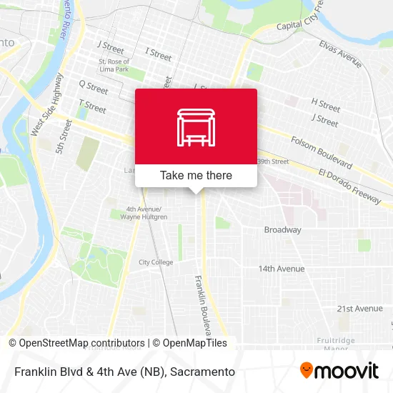Franklin Blvd & 4th Ave (NB) map
