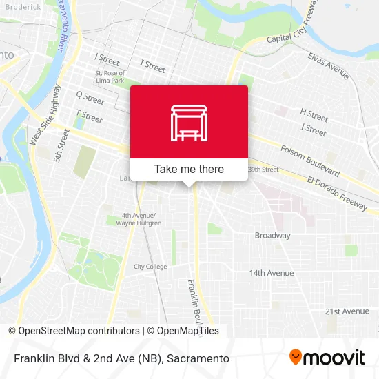 Mapa de Franklin Blvd & 2nd Ave (NB)