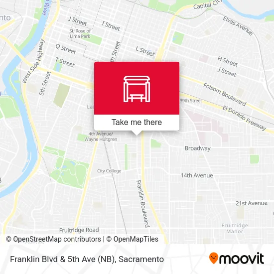 Franklin Blvd & 5th Ave (NB) map