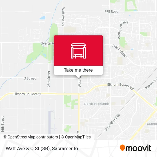 Mapa de Watt Ave & Q St (SB)