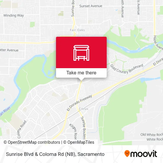 Mapa de Sunrise Blvd & Coloma Rd (NB)