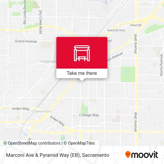 Marconi Ave & Pyramid Way (EB) map