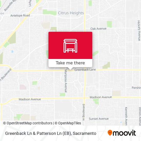Greenback Ln & Patterson Ln (EB) map