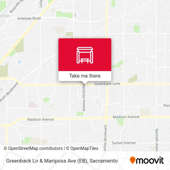 Mapa de Greenback Ln & Mariposa Ave (EB)