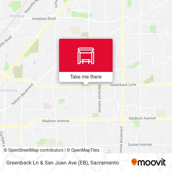 Mapa de Greenback Ln & San Juan Ave (EB)