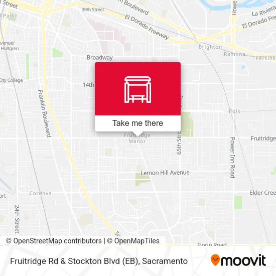 Mapa de Fruitridge Rd & Stockton Blvd (EB)