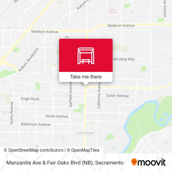 Manzanita Ave & Fair Oaks Blvd (NB) map