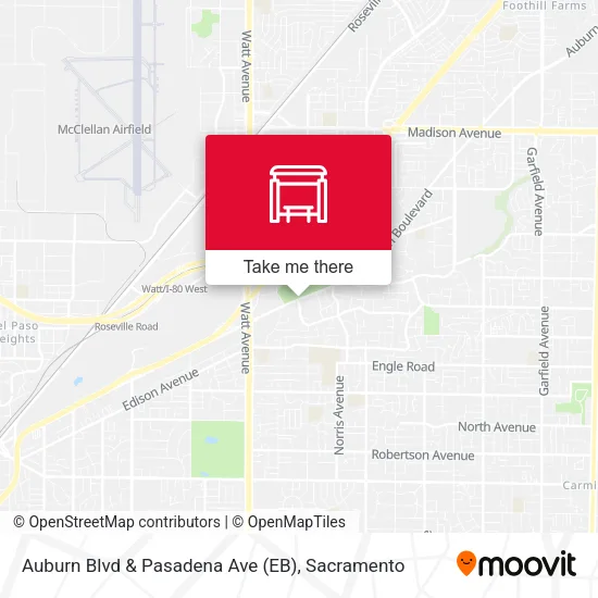 Mapa de Auburn Blvd & Pasadena Ave (EB)