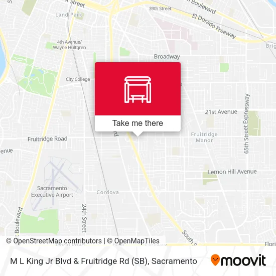 Mapa de M L King Jr Blvd & Fruitridge Rd (SB)
