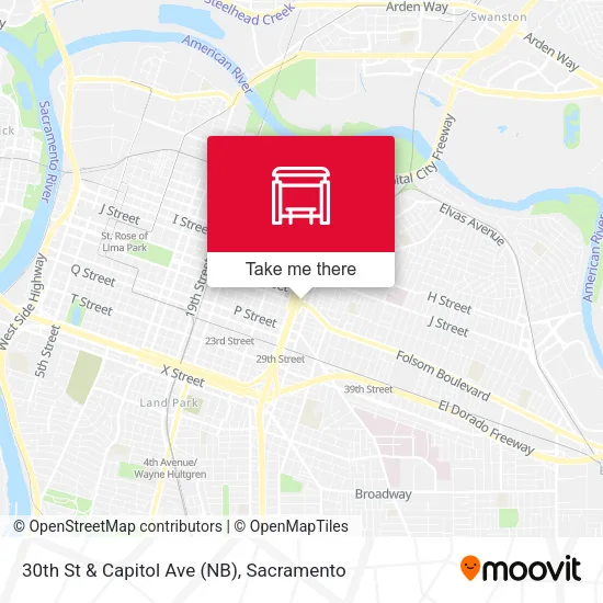 Mapa de 30th St & Capitol Ave (NB)