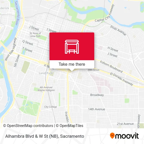 Mapa de Alhambra Blvd & W St (NB)