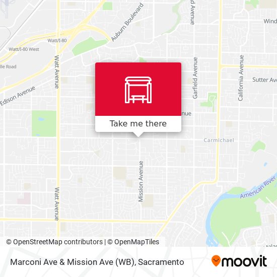 Marconi Ave & Mission Ave (WB) map