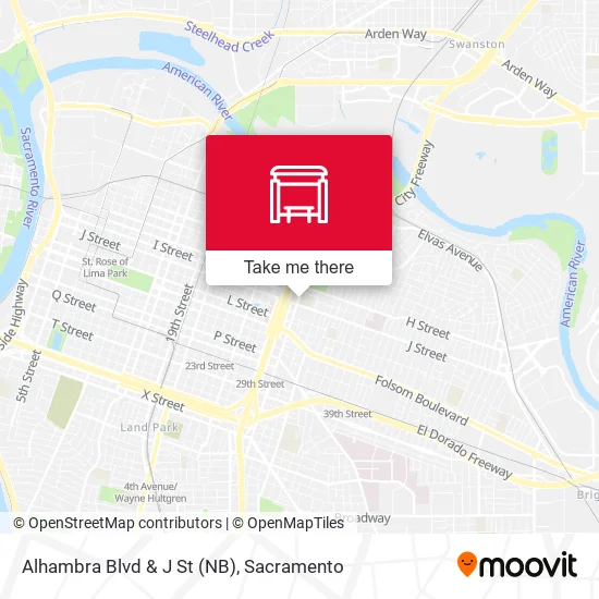 Alhambra Blvd & J St (NB) map