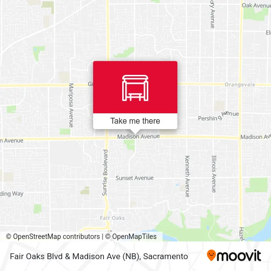 Mapa de Fair Oaks Blvd & Madison Ave (NB)