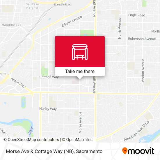 Morse Ave & Cottage Way (NB) map