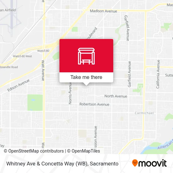 Whitney Ave & Concetta Way (WB) map