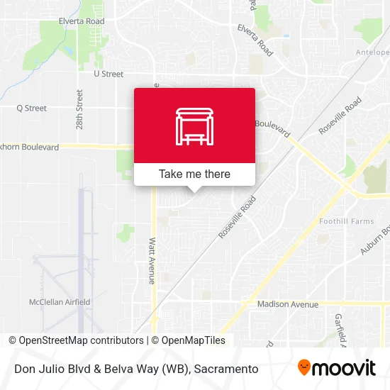 Don Julio Blvd & Belva Way (WB) map