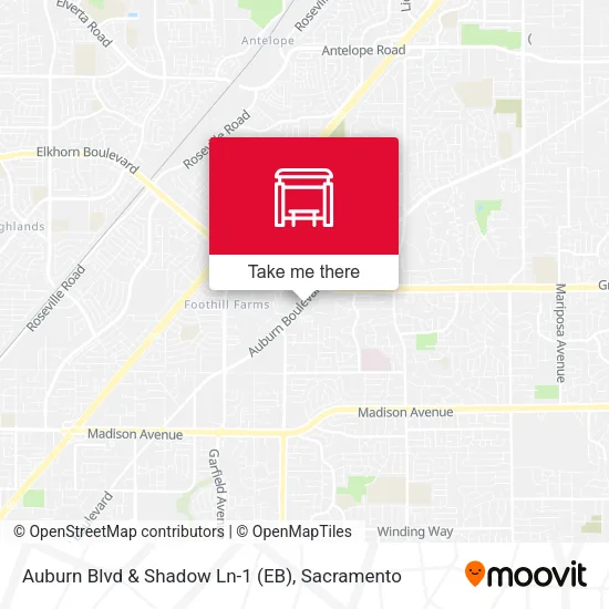 Mapa de Auburn Blvd & Shadow Ln-1 (EB)