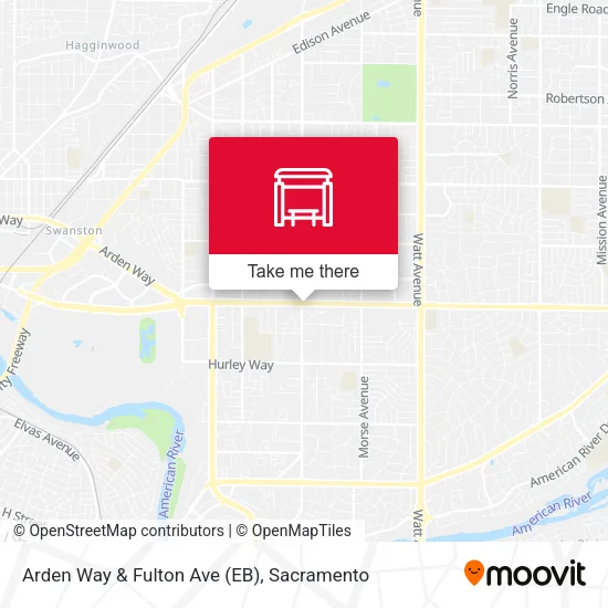 Mapa de Arden Way & Fulton Ave (EB)