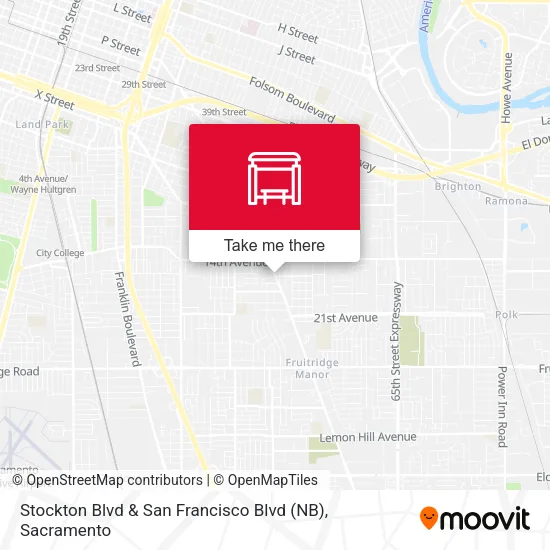 Mapa de Stockton Blvd & San Francisco Blvd (NB)