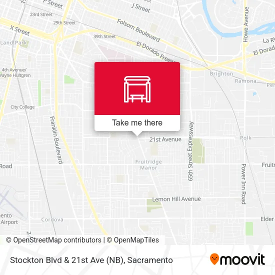 Mapa de Stockton Blvd & 21st Ave (NB)
