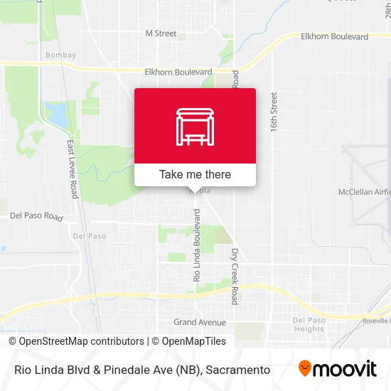 Mapa de Rio Linda Blvd & Pinedale Ave (NB)
