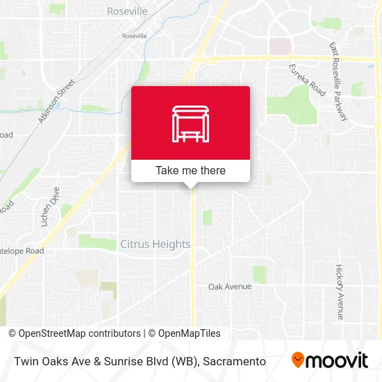 Twin Oaks Ave & Sunrise Blvd (WB) map