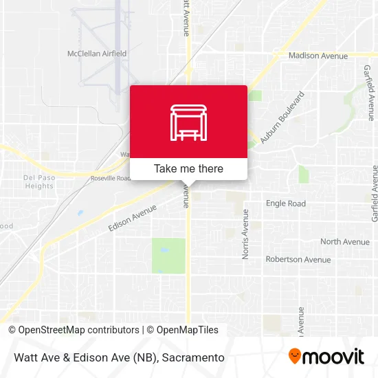 Watt Ave & Edison Ave (NB) map