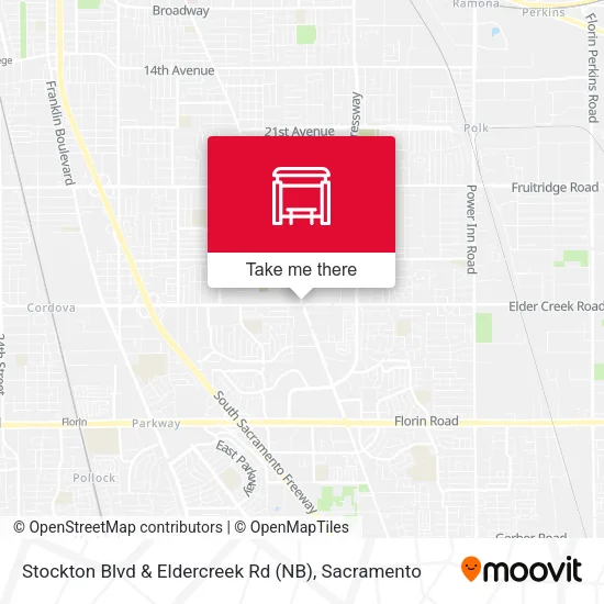 Mapa de Stockton Blvd & Eldercreek Rd (NB)