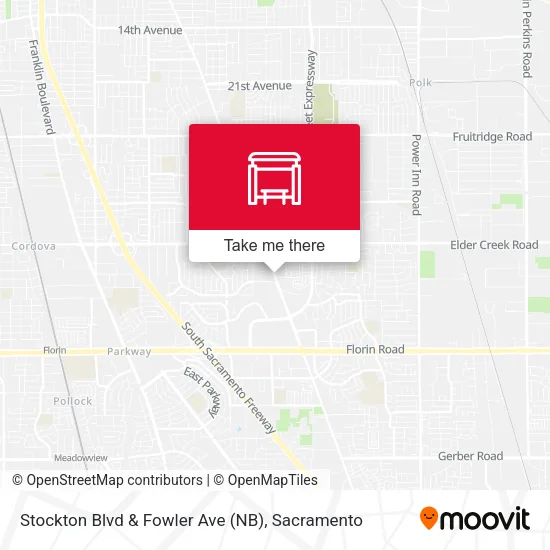 Stockton Blvd & Fowler Ave (NB) map