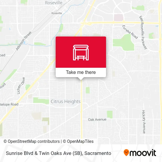 Sunrise Blvd & Twin Oaks Ave (SB) map