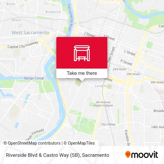 Mapa de Riverside Blvd & Castro Way (SB)