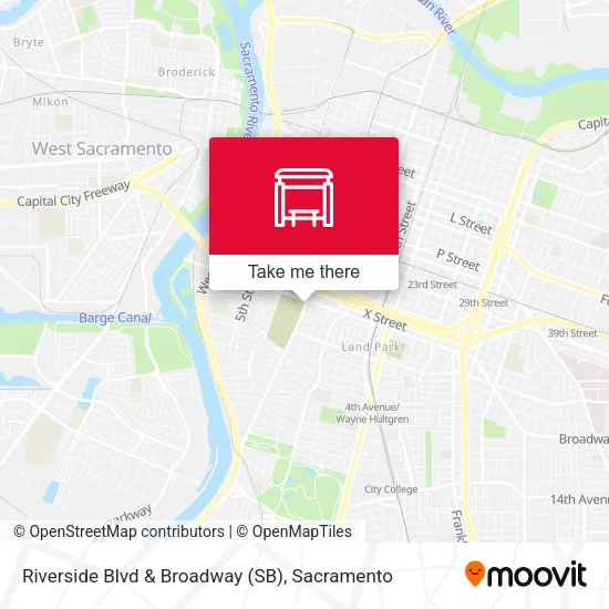 Mapa de Riverside Blvd & Broadway (SB)