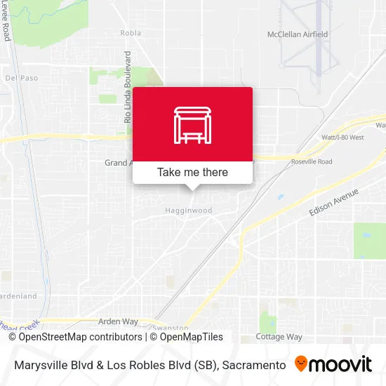 Marysville Blvd & Los Robles Blvd (SB) map
