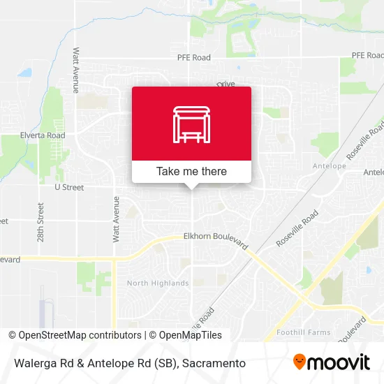 Mapa de Walerga Rd & Antelope Rd (SB)