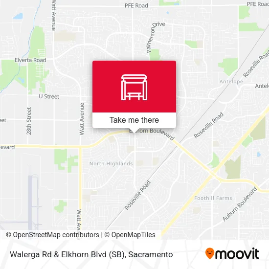 Mapa de Walerga Rd & Elkhorn Blvd (SB)